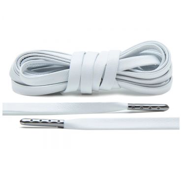 Laces luxury leather white/gunmetal plated