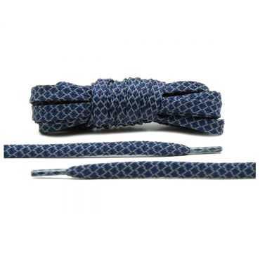 Laces reflective 2.0 navy blue flat