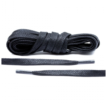 Laces Waxed Black Flat