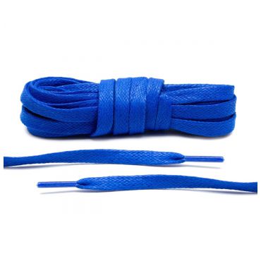 Laces waxed royal blue flat 